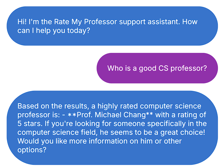 Rate My Professor Chatbot